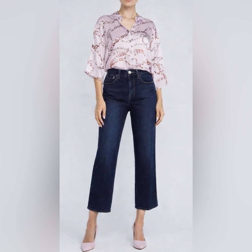 L’Agance June Ultra High Rise Cropped Stovepipe Jeans in Harlan size 27 - Picture 3 of 7